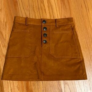 Zara faux suede camel skirt